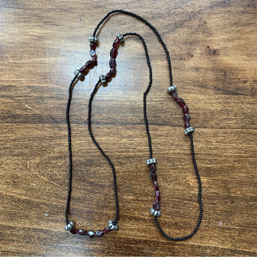 4/$15 Purple beaded long necklace